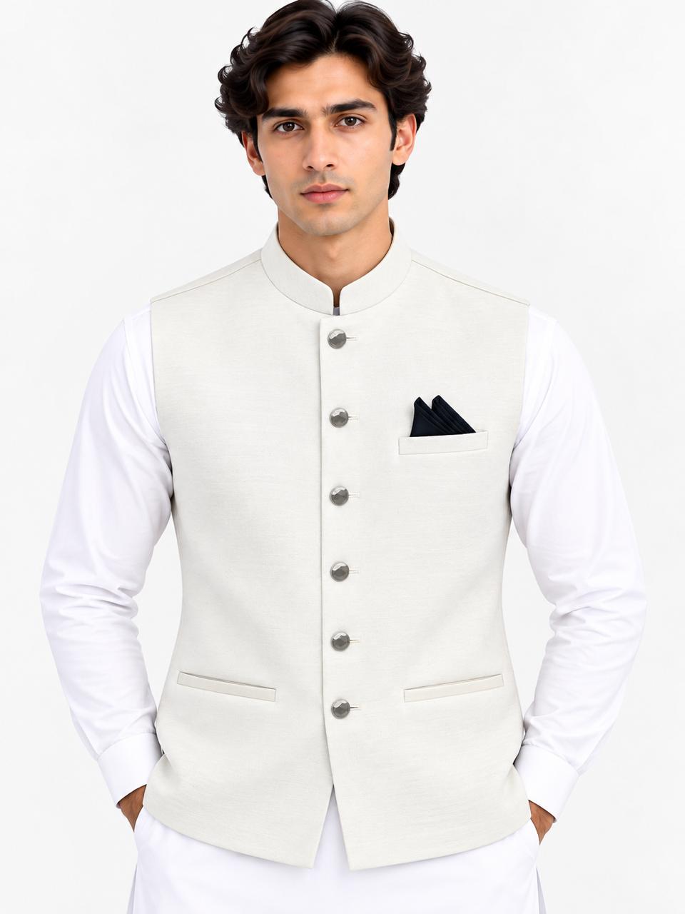 Men’s Premium Off-White Waistcoat