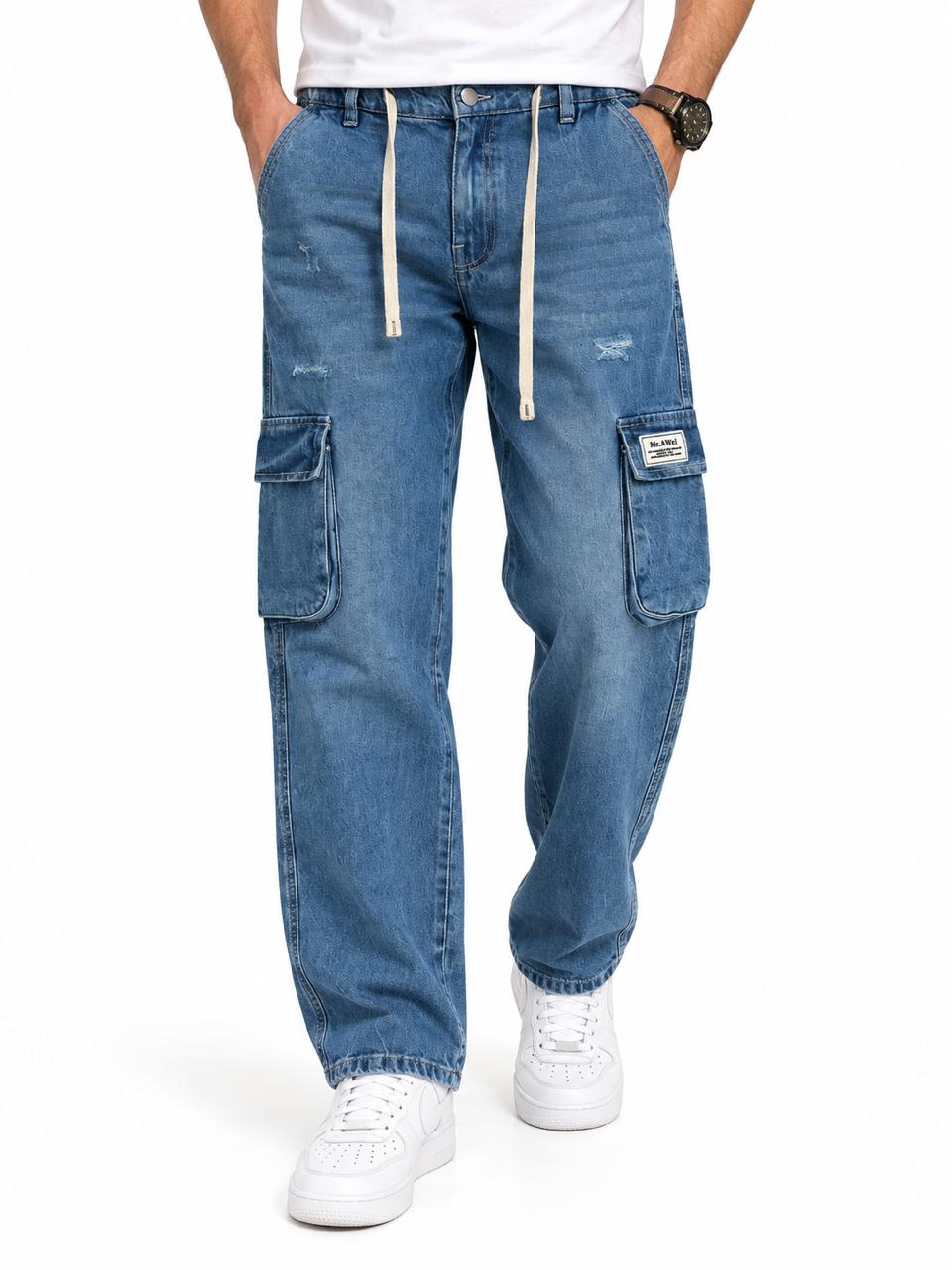 Men’s Cargo Jeans– Relaxed Fit with Utility Pockets