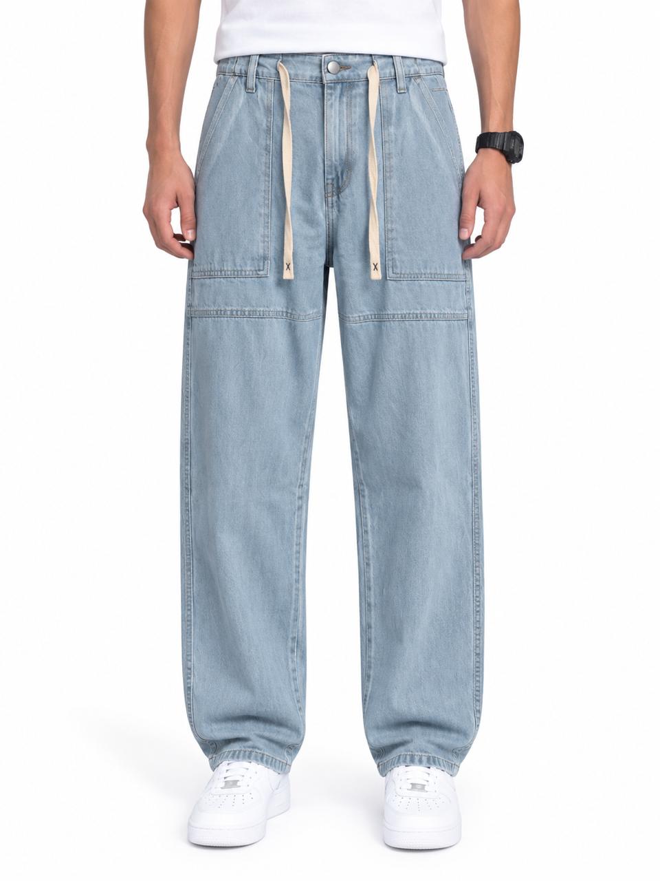 Men’s Light Blue Cargo Jeans