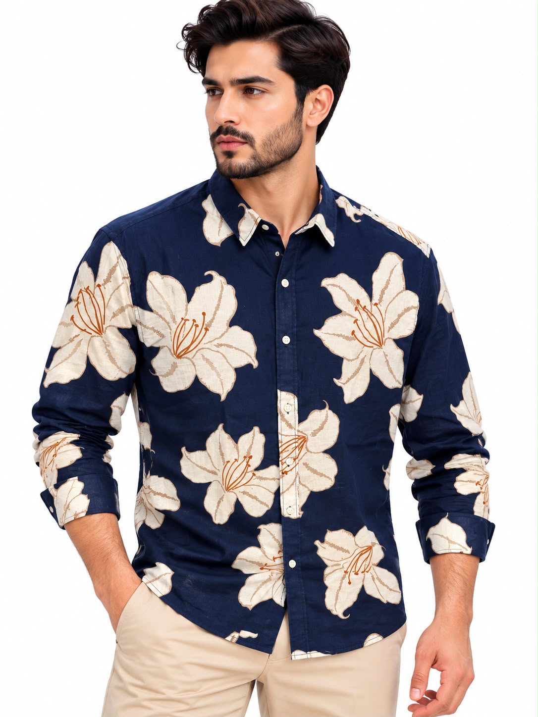 Men’s Floral Print Casual Shirt