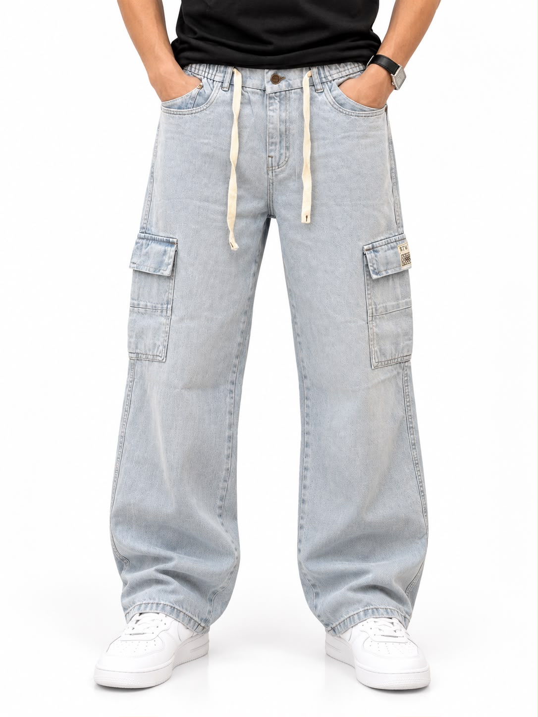 Men’s Baggy Denim Cargo Pants