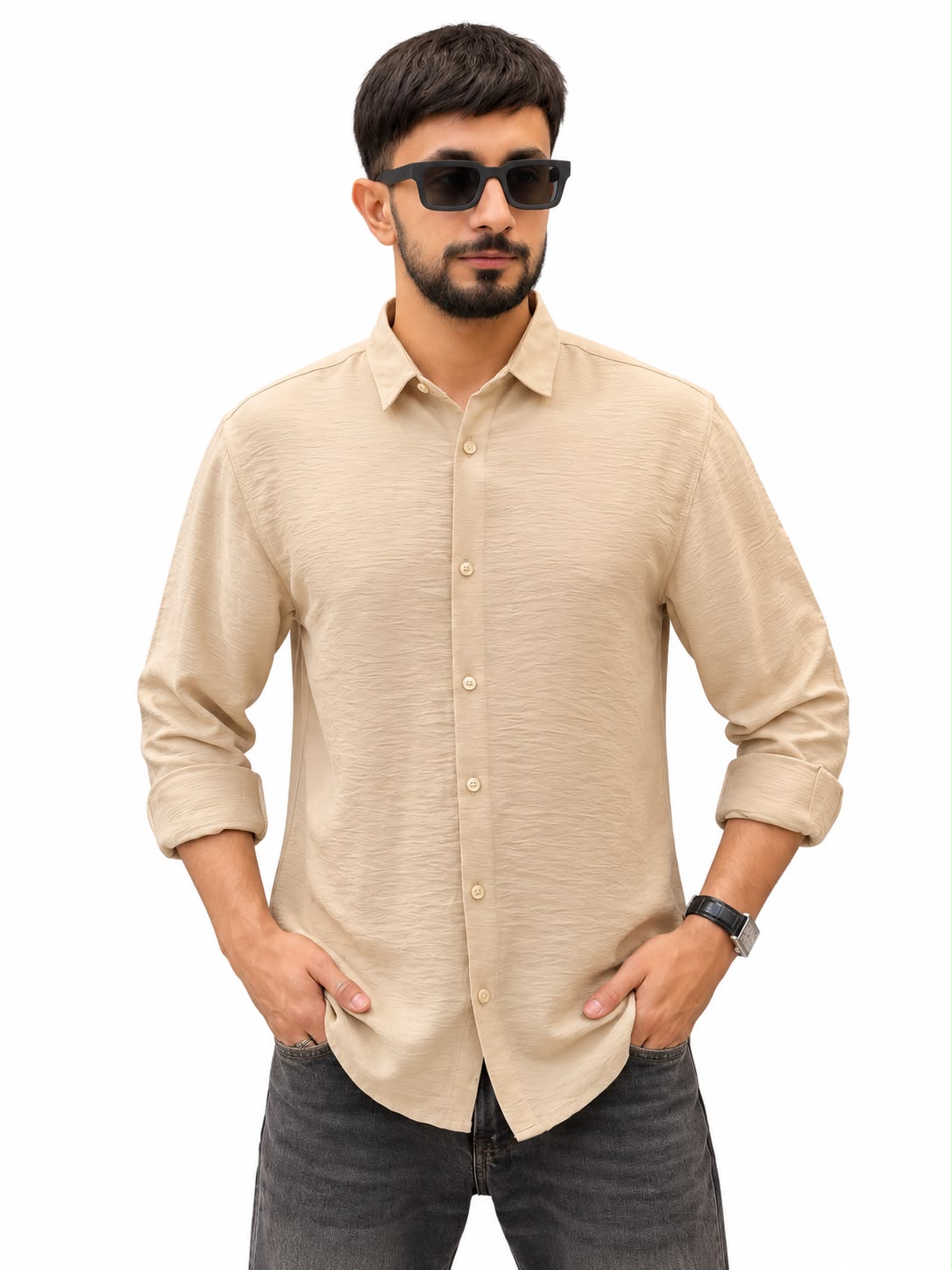 Men’s Textured Casual Shirt