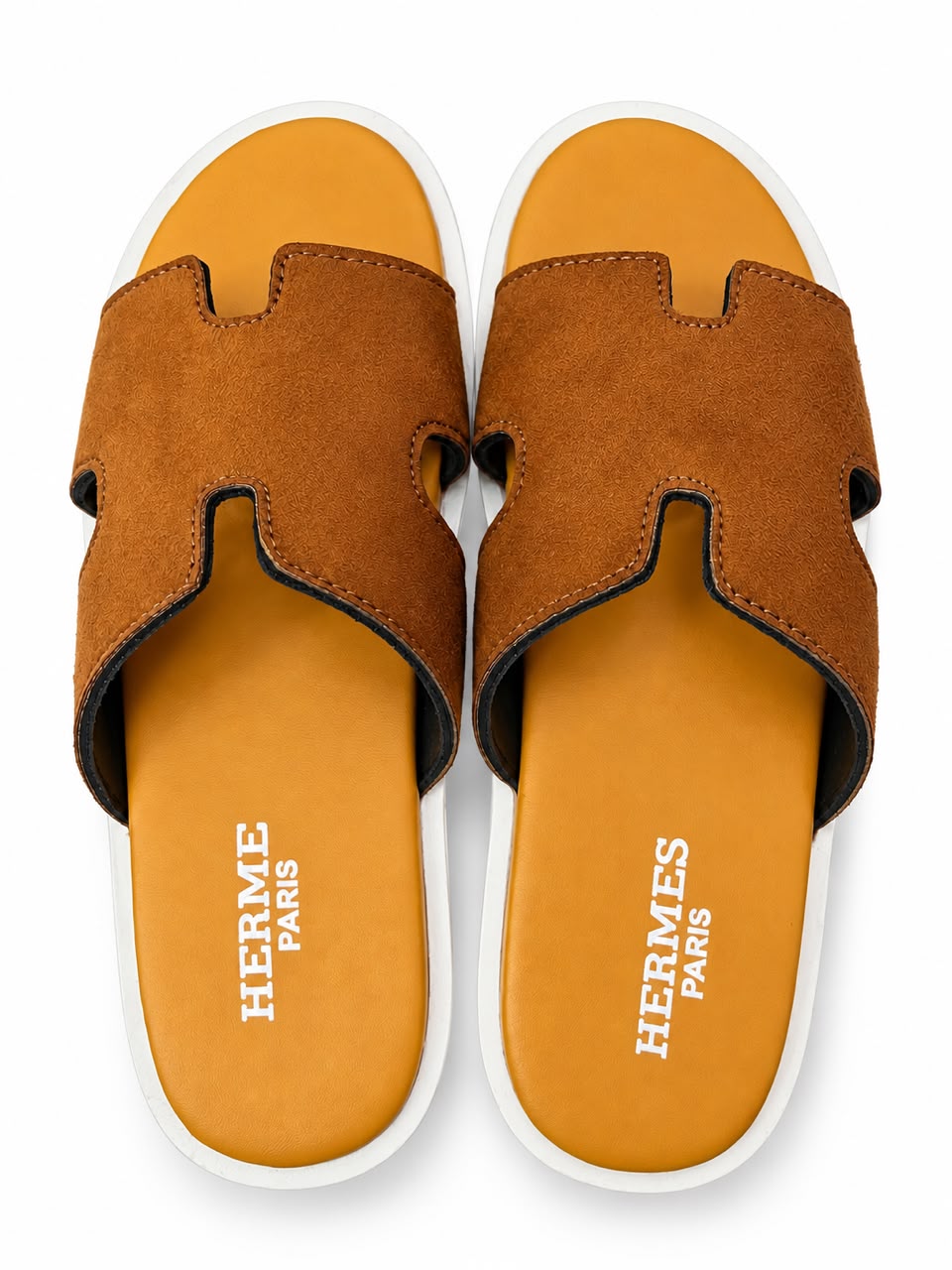 Men’s Premium H-Style Suede-Look Slides