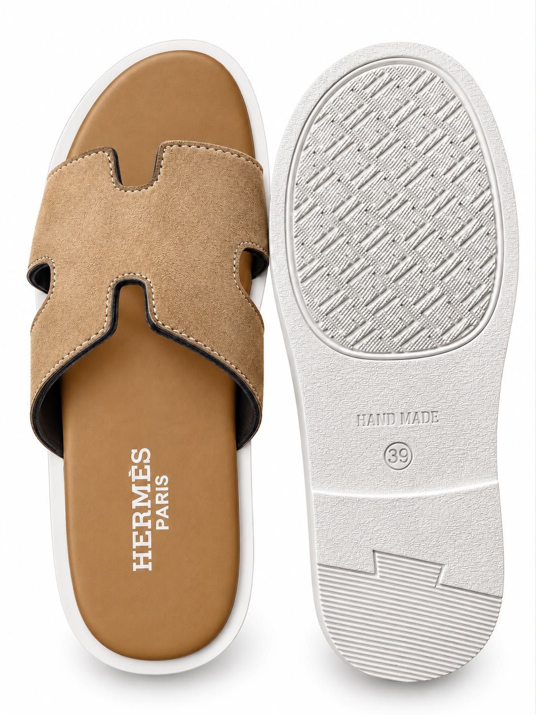 Men’s Premium H-Style Suede-Look Slides