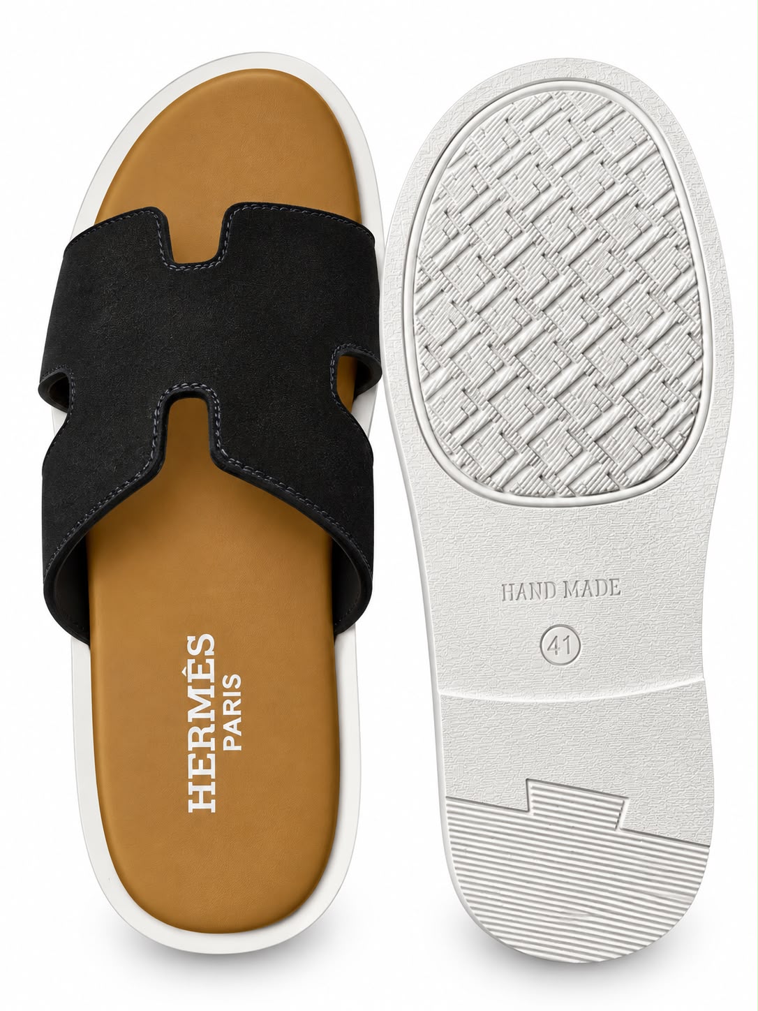 Men’s Premium H-Style Suede-Look Slides