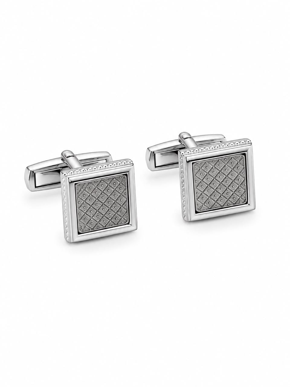 Silver Square Pattern Cufflinks