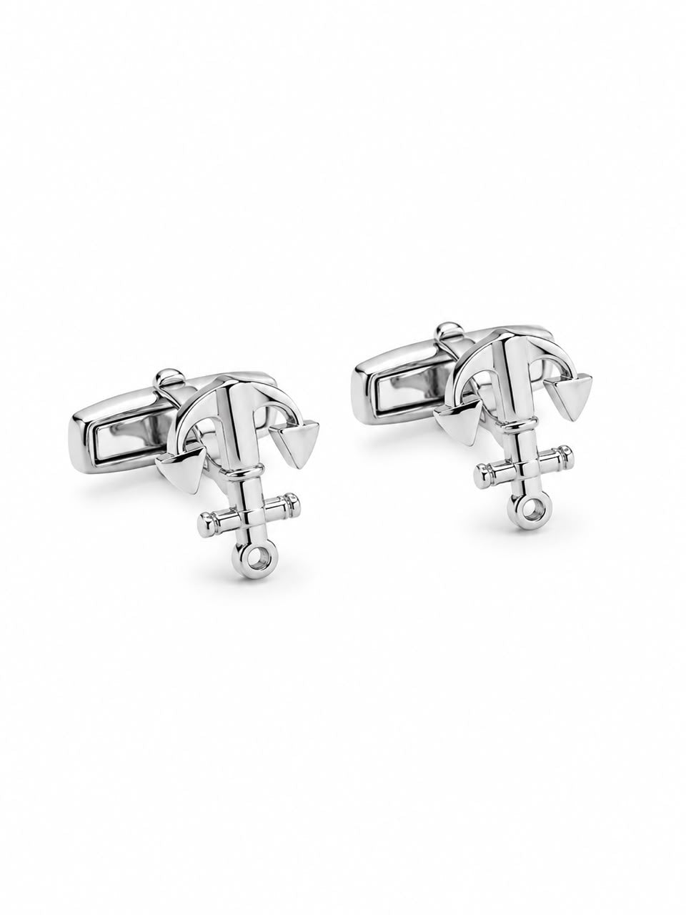 Silver Anchor Design Cufflinks