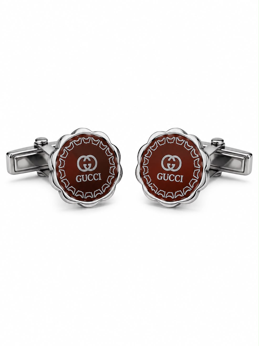 Gold-Tone Round Logo Cufflinks