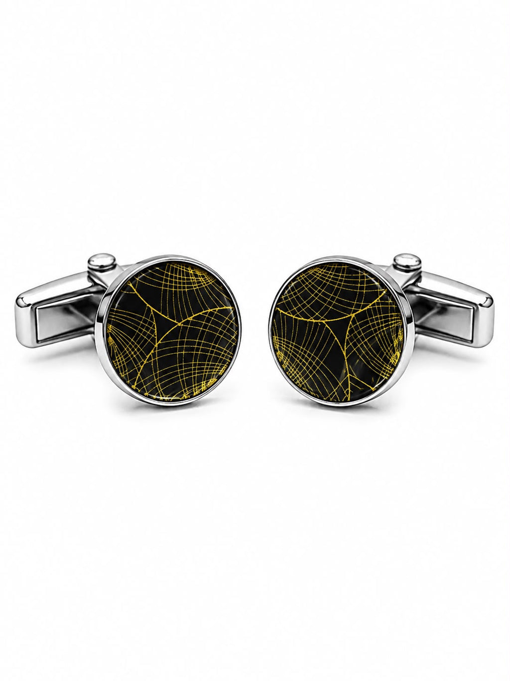 Black & Gold Abstract Pattern Cufflinks