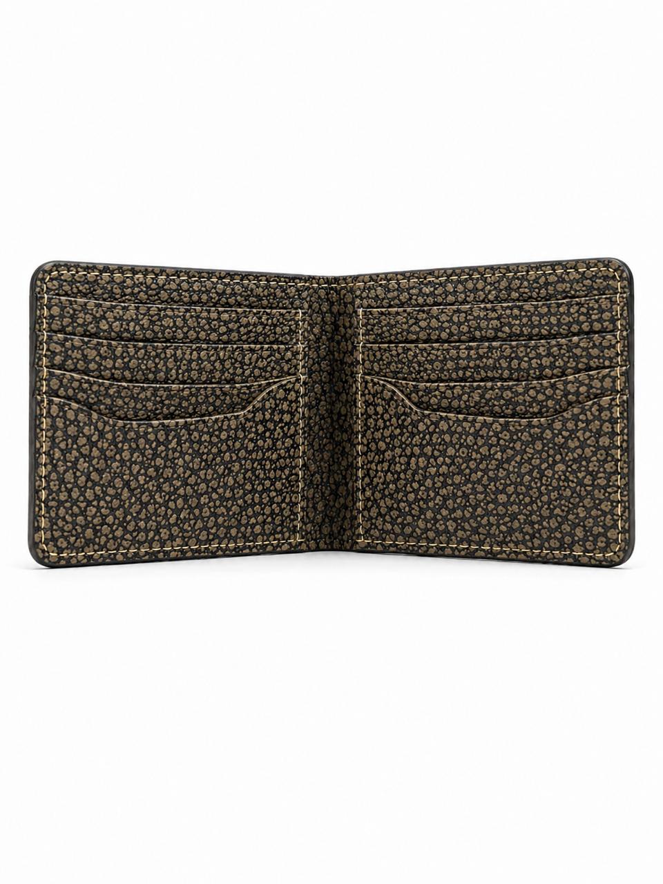 Men’s Brown Textured Rough Leather Bifold Wallet