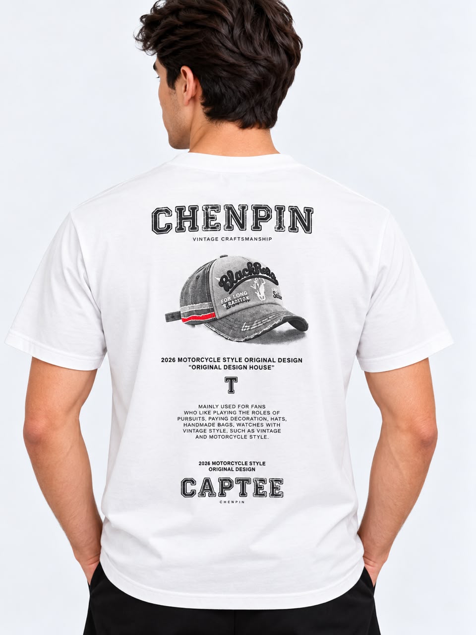 Men’s Chenpin Vintage Motorcycle Graphic T-Shirt
