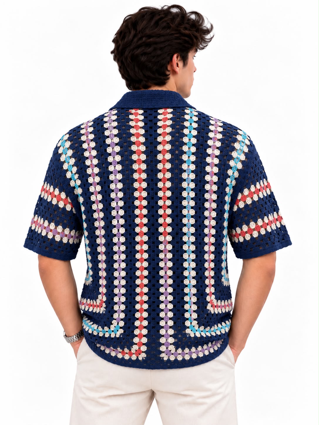 Men’s Crochet Knit Shirt