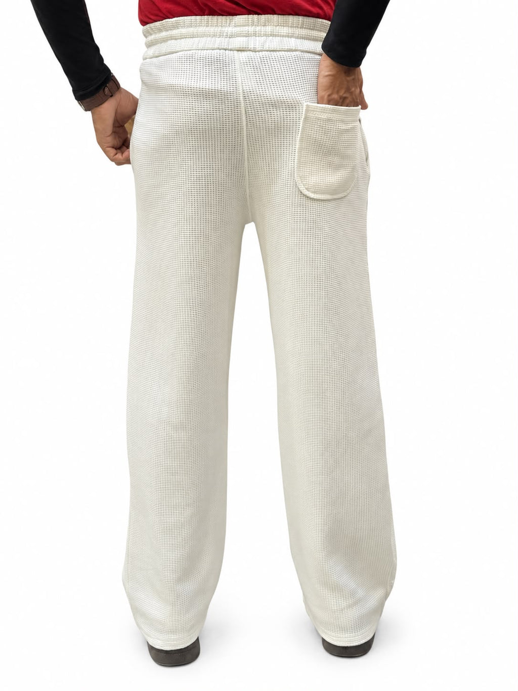 Men’s Waffle Texture Relaxed Fit  – Casual Trousers