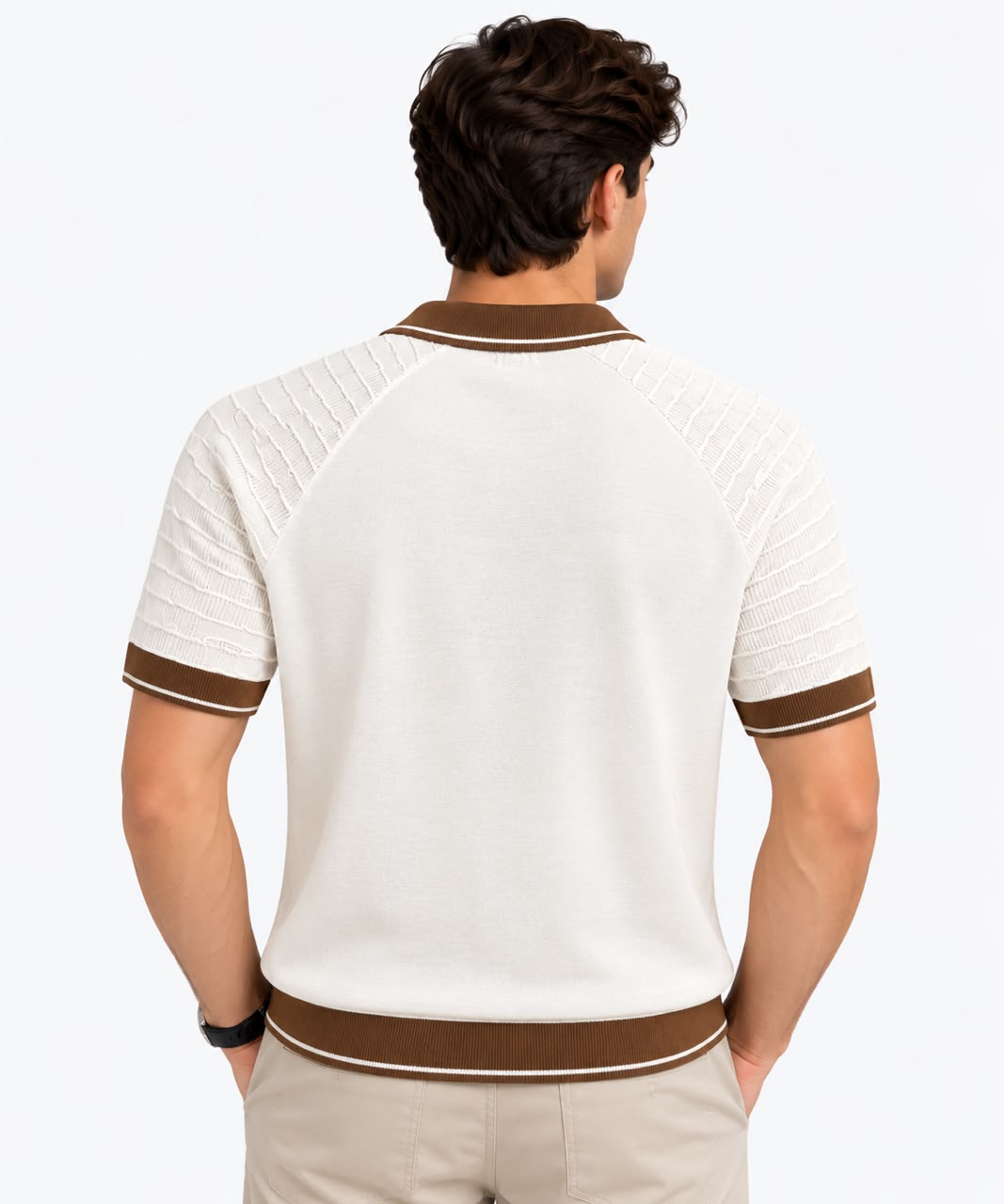 Men’s Textured Knit Polo Shirt