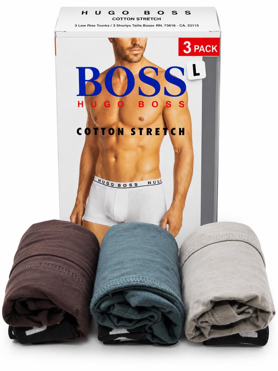 HUGO BOSS Cotton Stretch 3-Pack Low-Rise Trunks