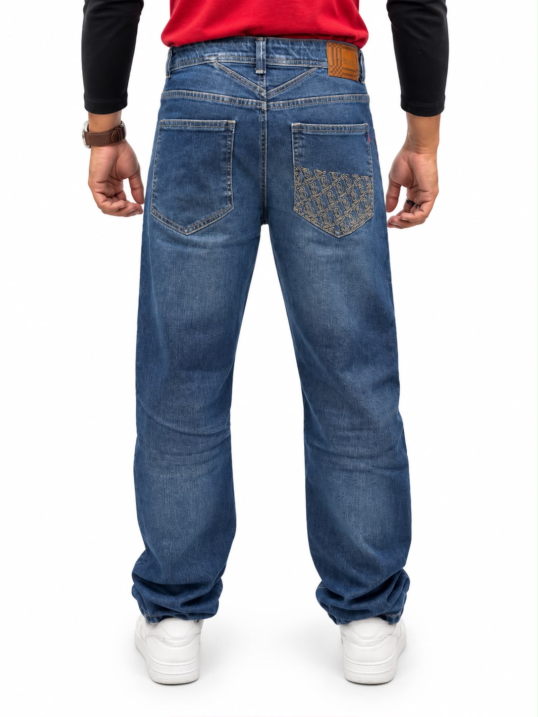 Men’s Jeans – Relaxed Fit Textured Denim Jeans