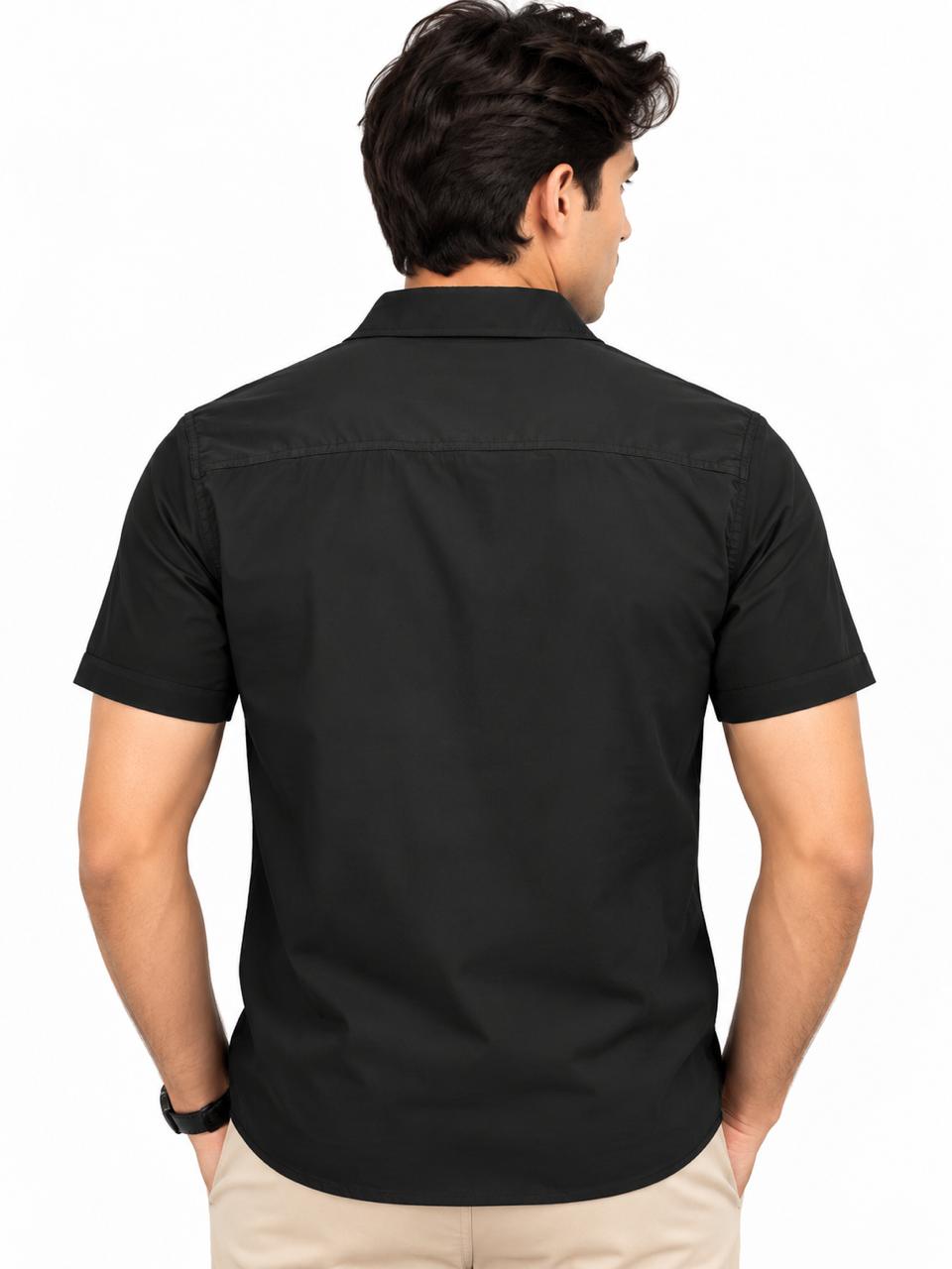Men’s Black Short Sleeve Casual Shirt