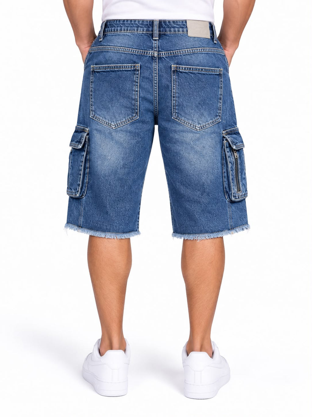 Men’s Blue Denim Cargo Shorts