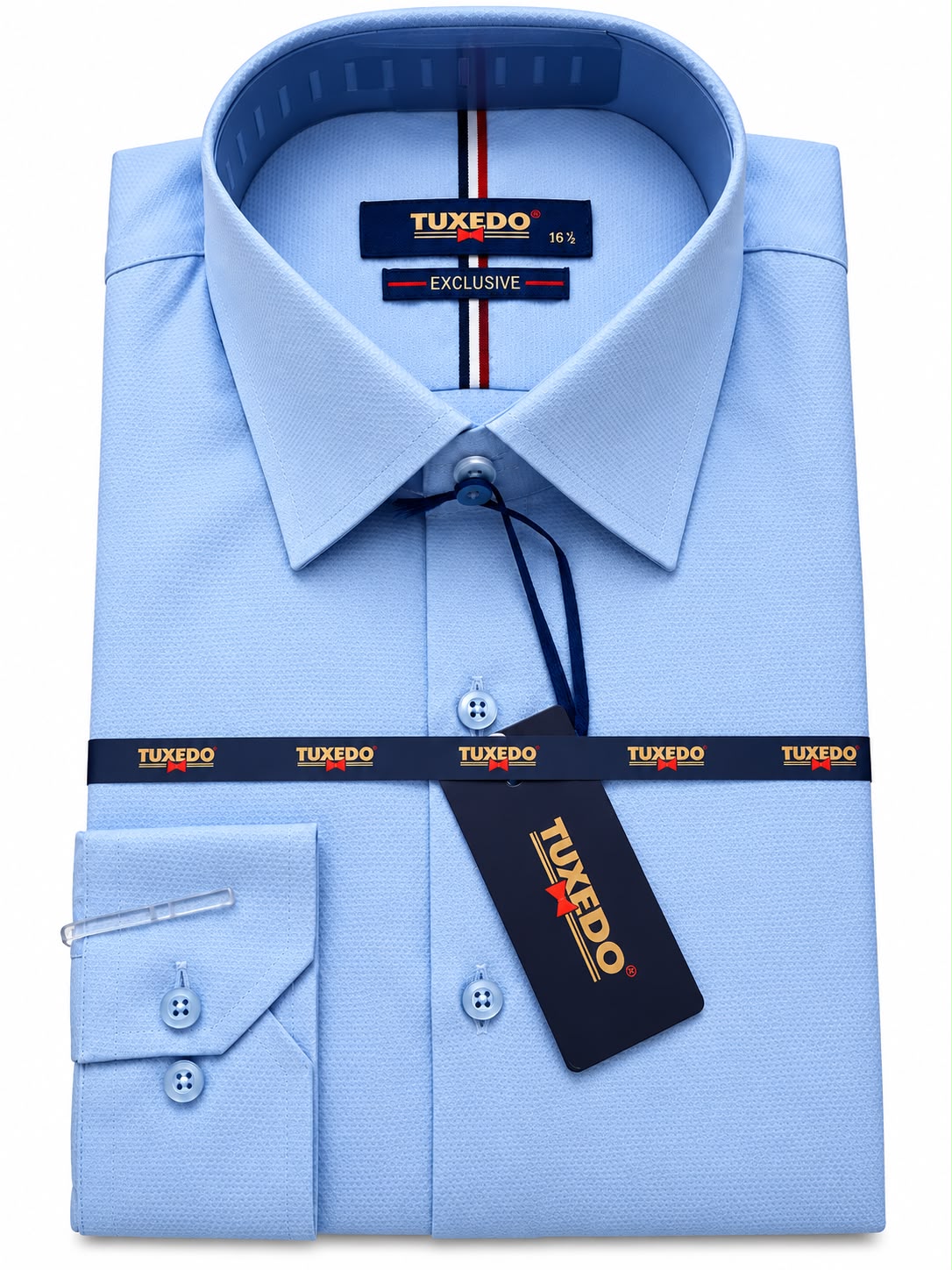 Men’s Sky Blue Textured Formal Shirt