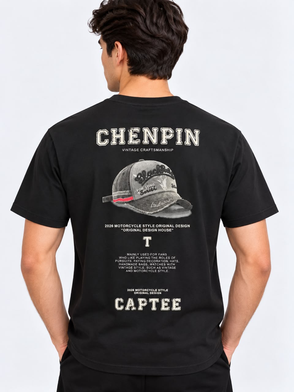 Men’s Chenpin Vintage Motorcycle Graphic T-Shirt