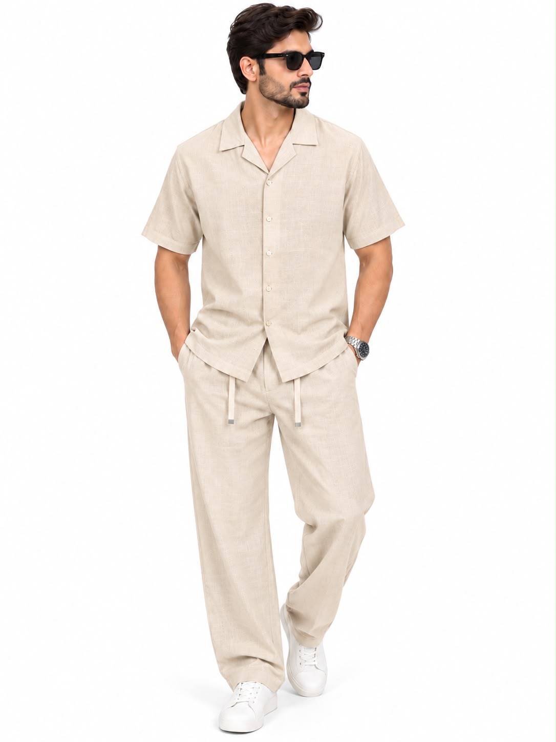 Men’s Cuban Collar 2-Piece Co-Ord Set