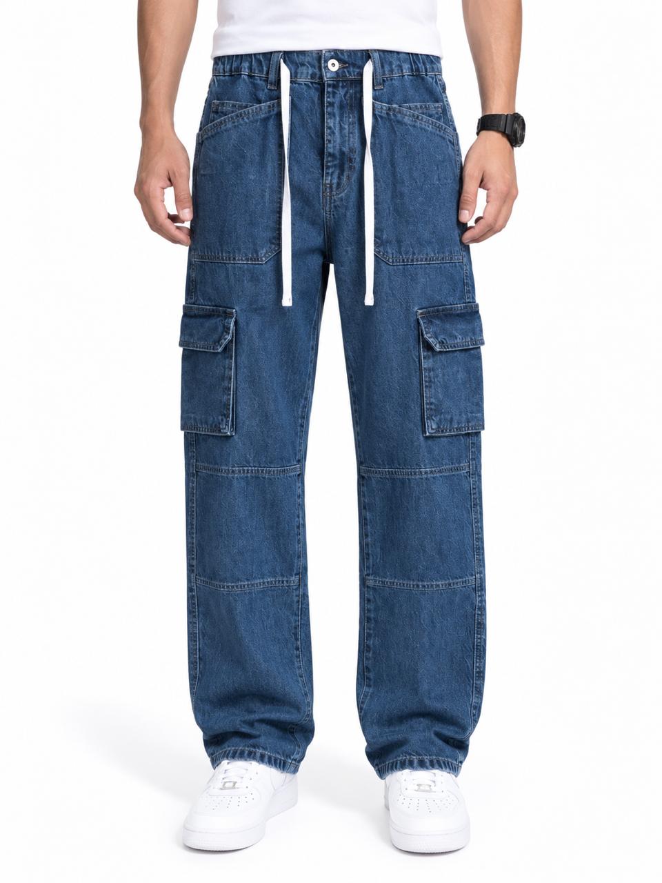 Men’s Blue Cargo Jeans