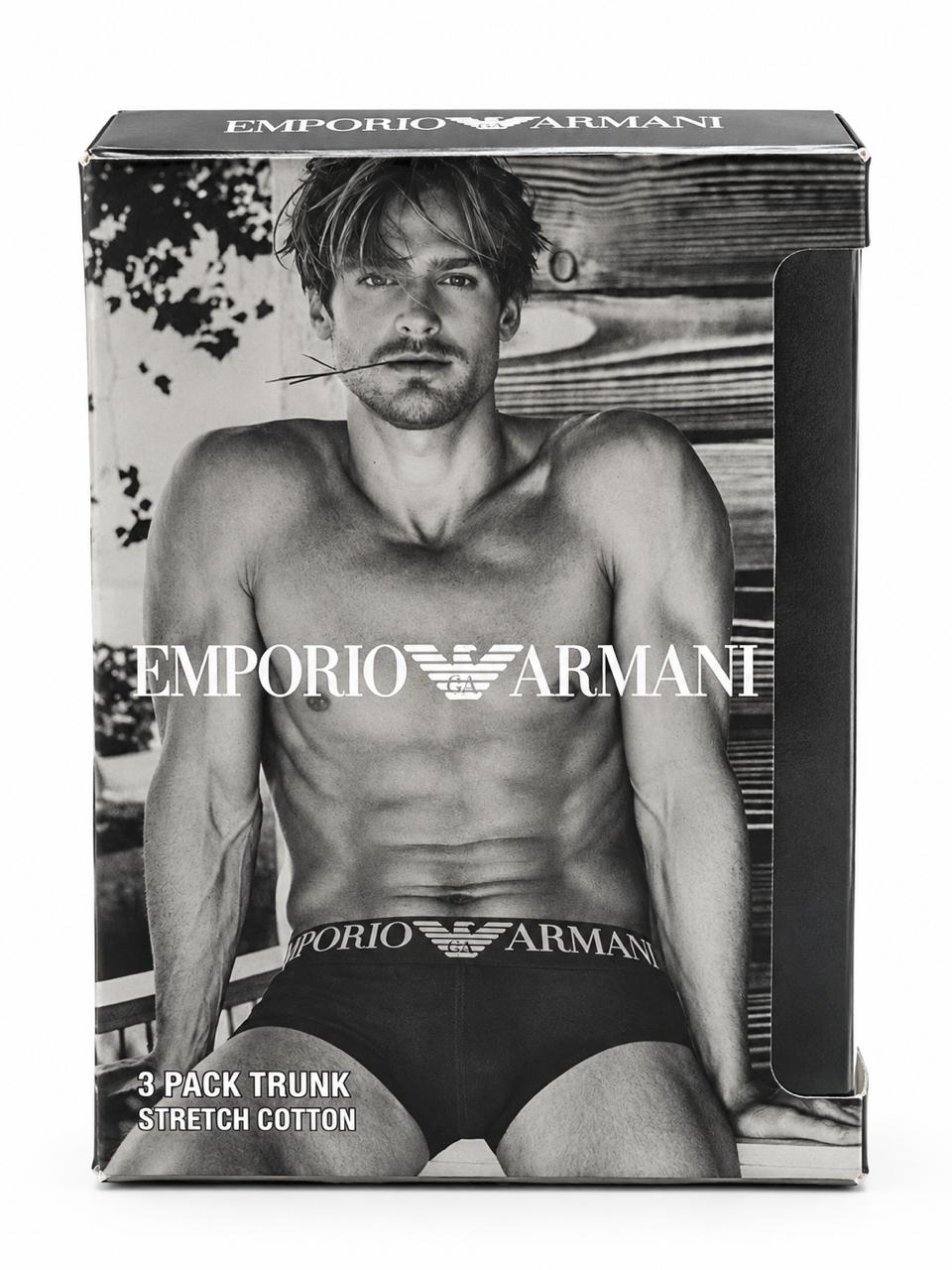Emporio Armani Stretch Cotton Trunks – 3 Pack