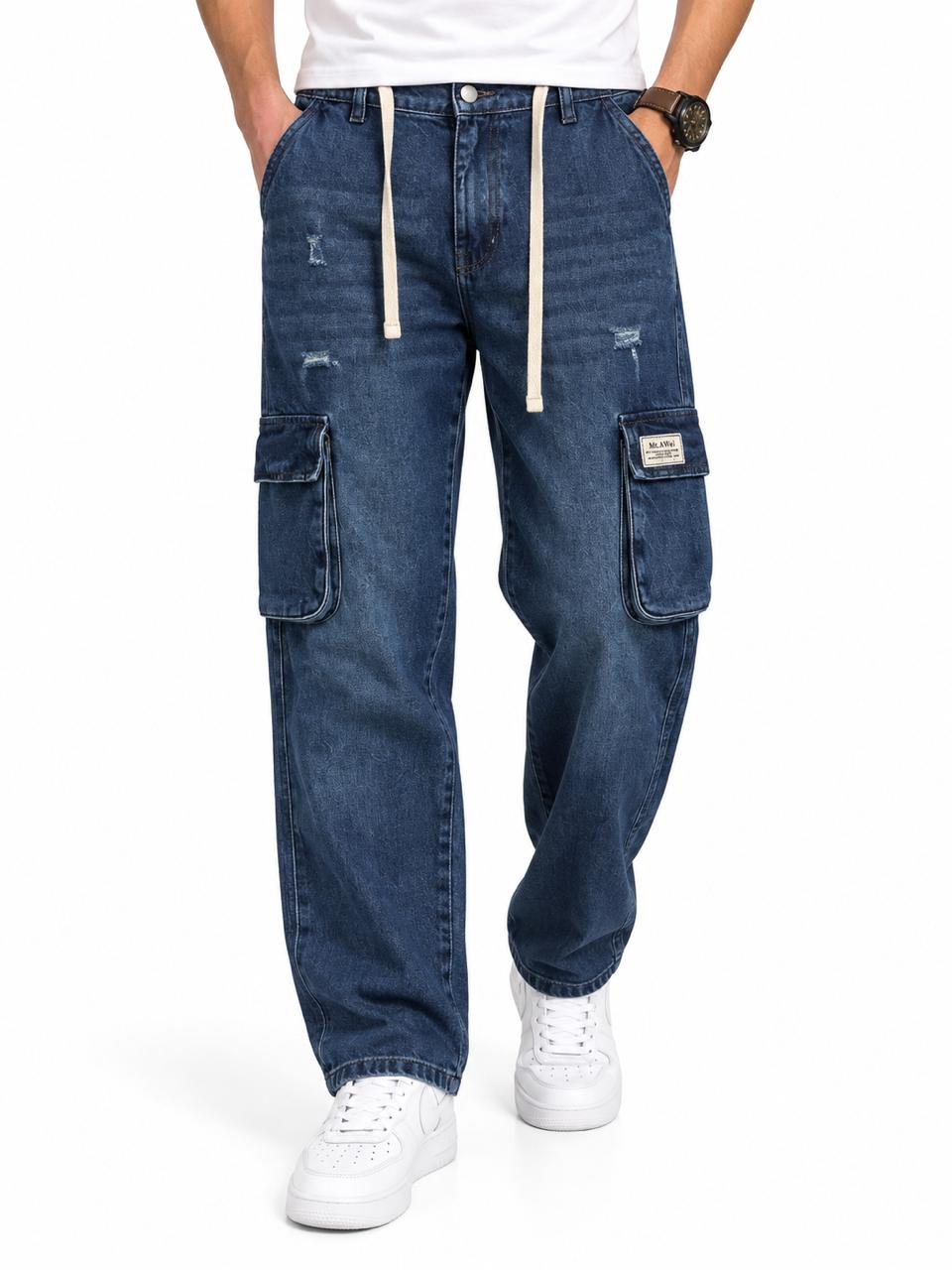 Men’s Cargo Jeans– Relaxed Fit with Utility Pockets