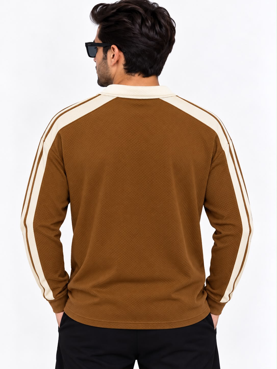 adidas Men’s Brown Half-Zip Polo T shirt