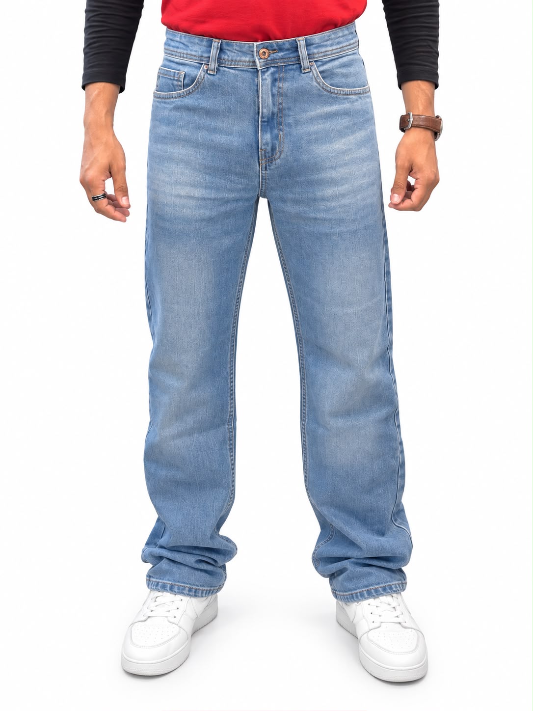 Men’s Jeans – Relaxed Fit Textured Denim Jeans