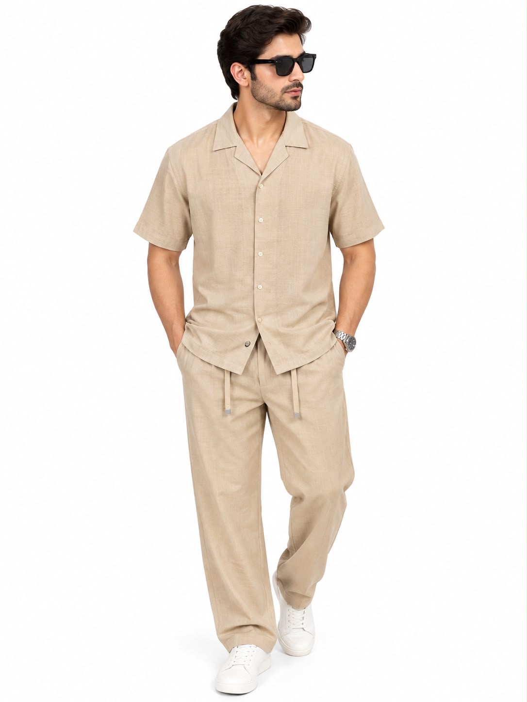 Men’s Cuban Collar 2-Piece Co-Ord Set